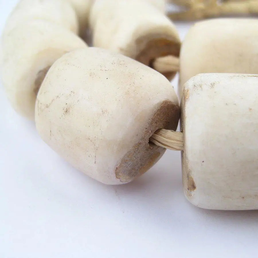 Barrel White Bone Beads