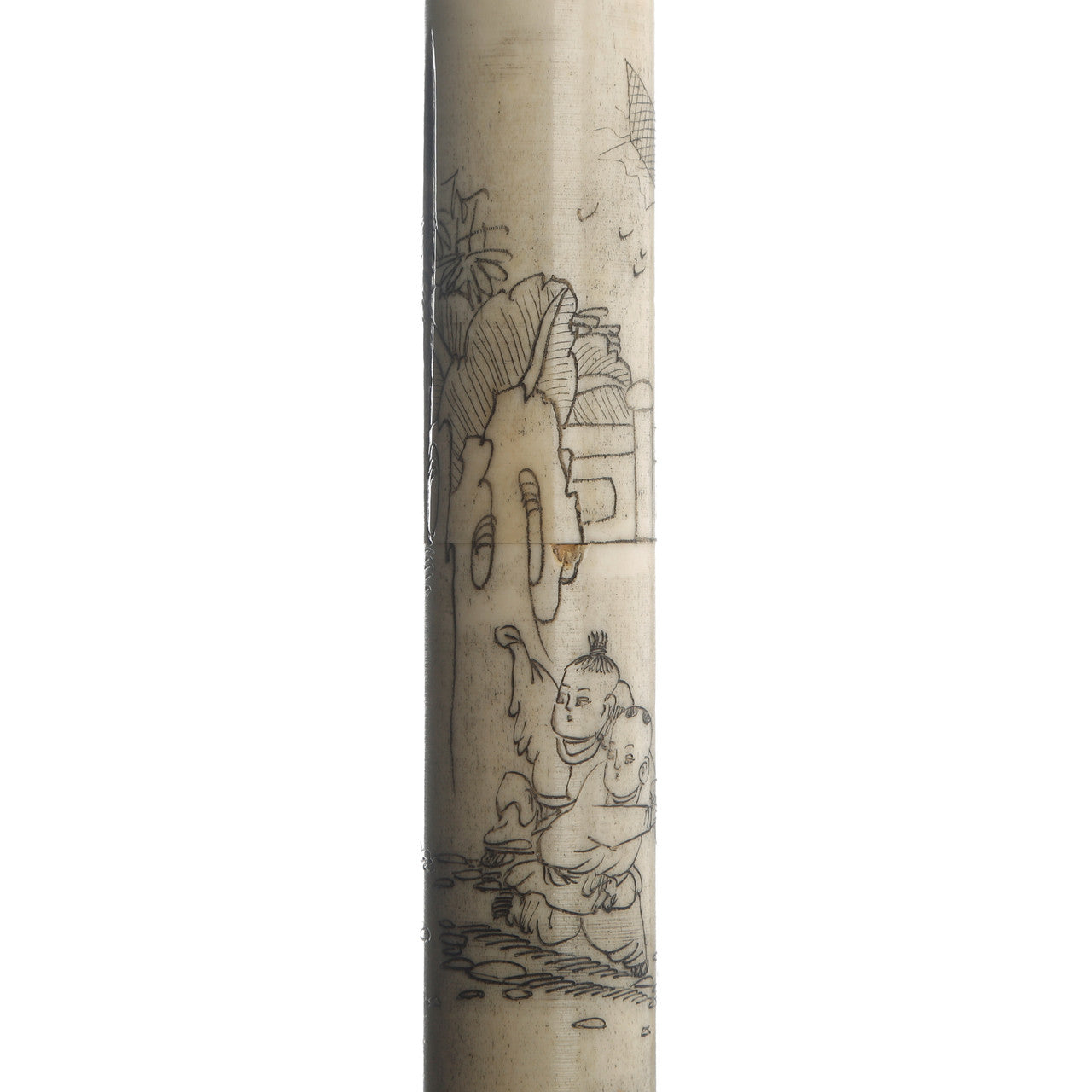 13" Hand Painted White Bone Calligraphy Brush Small
