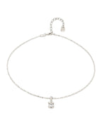 Short Chain Necklace with White Cubic Zirconia