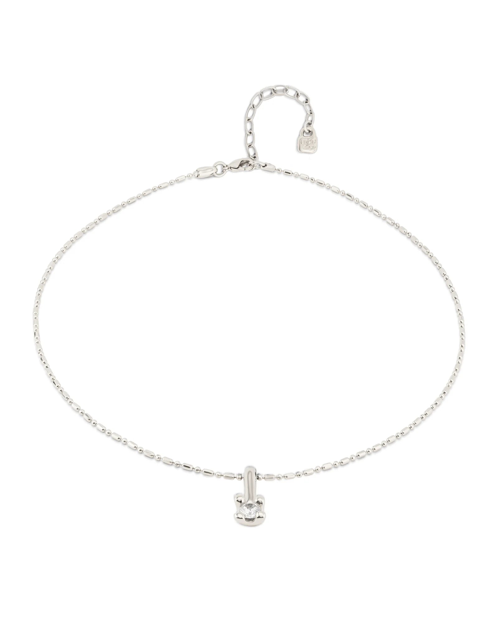 Short Chain Necklace with White Cubic Zirconia