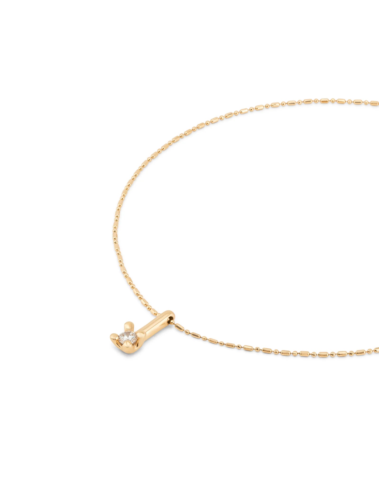 Short Chain Necklace with White Cubic Zirconia