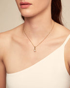 Short Chain Necklace with White Cubic Zirconia