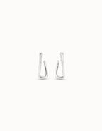 Link Shaped Hoop Earrings Siver