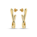 Link Shaped Hoop Earrings Gold