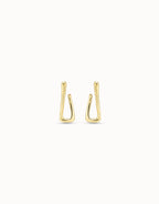 Link Shaped Hoop Earrings Gold