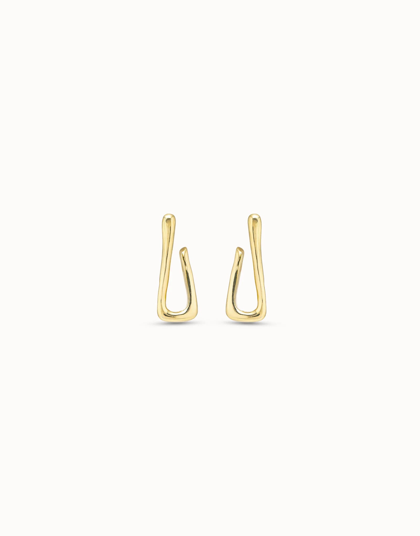 Link Shaped Hoop Earrings Gold
