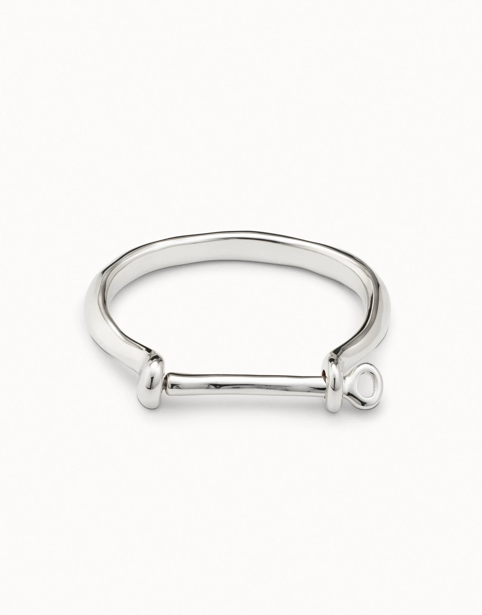 Bangle bracelet with shackle‑style clasp