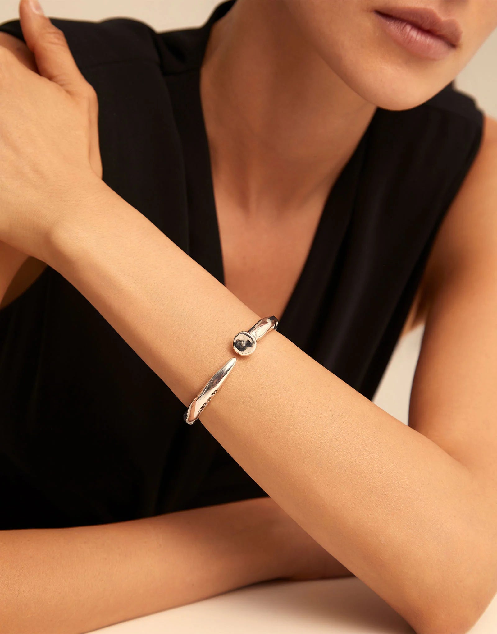Nail shaped bangle bracelet