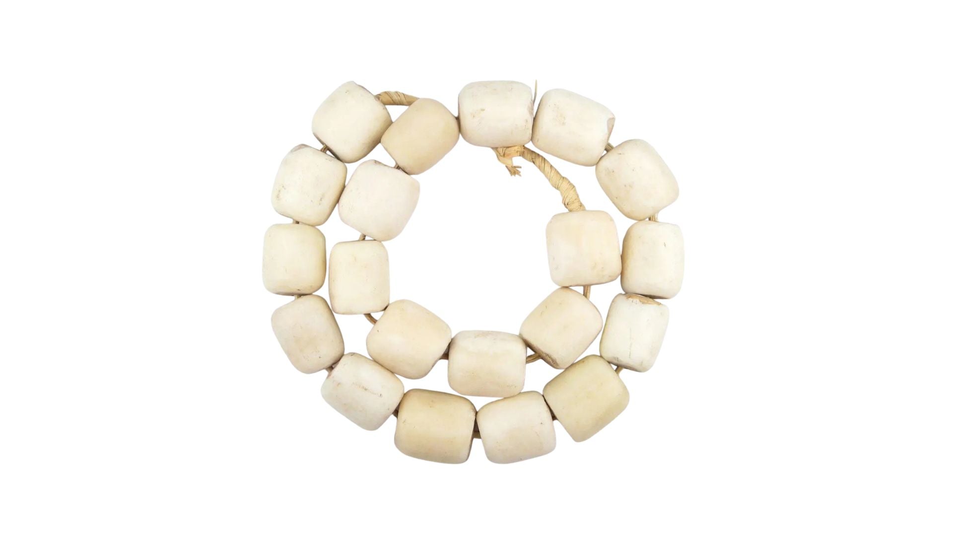 Barrel White Bone Beads